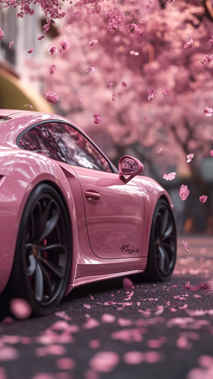 Pink aesthetic cars