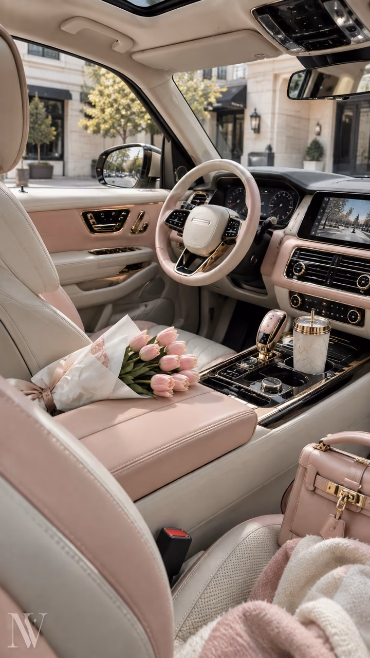 Soft girl car interiors