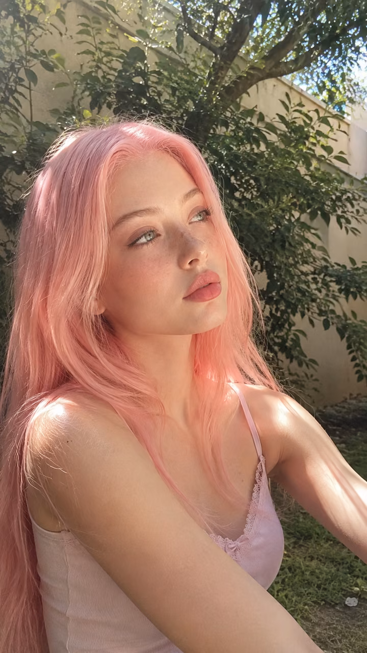 Soft pink hair