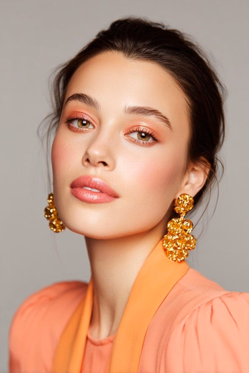 Peachy makeup