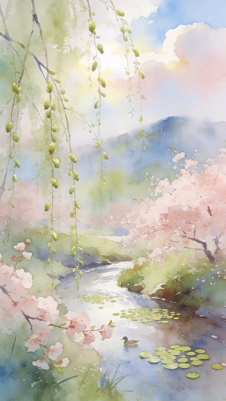 Soft watercolor painting