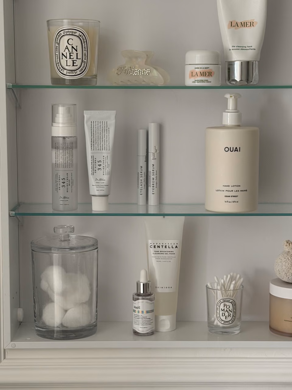 Skincare shelfie